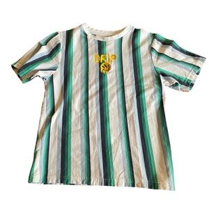 Youth VSTR Tillys Stripe Short Sleeve TShirt LG white green blue Drip Happy Face
